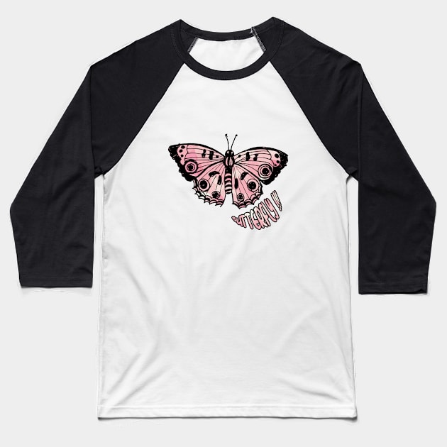 pink BUTTERFLY LOVER gift with cool pink wings Baseball T-Shirt by TareQ-DESIGN